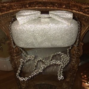 NWOT ALDO 💕Sliver Sparkle Evening Clutch with Bow